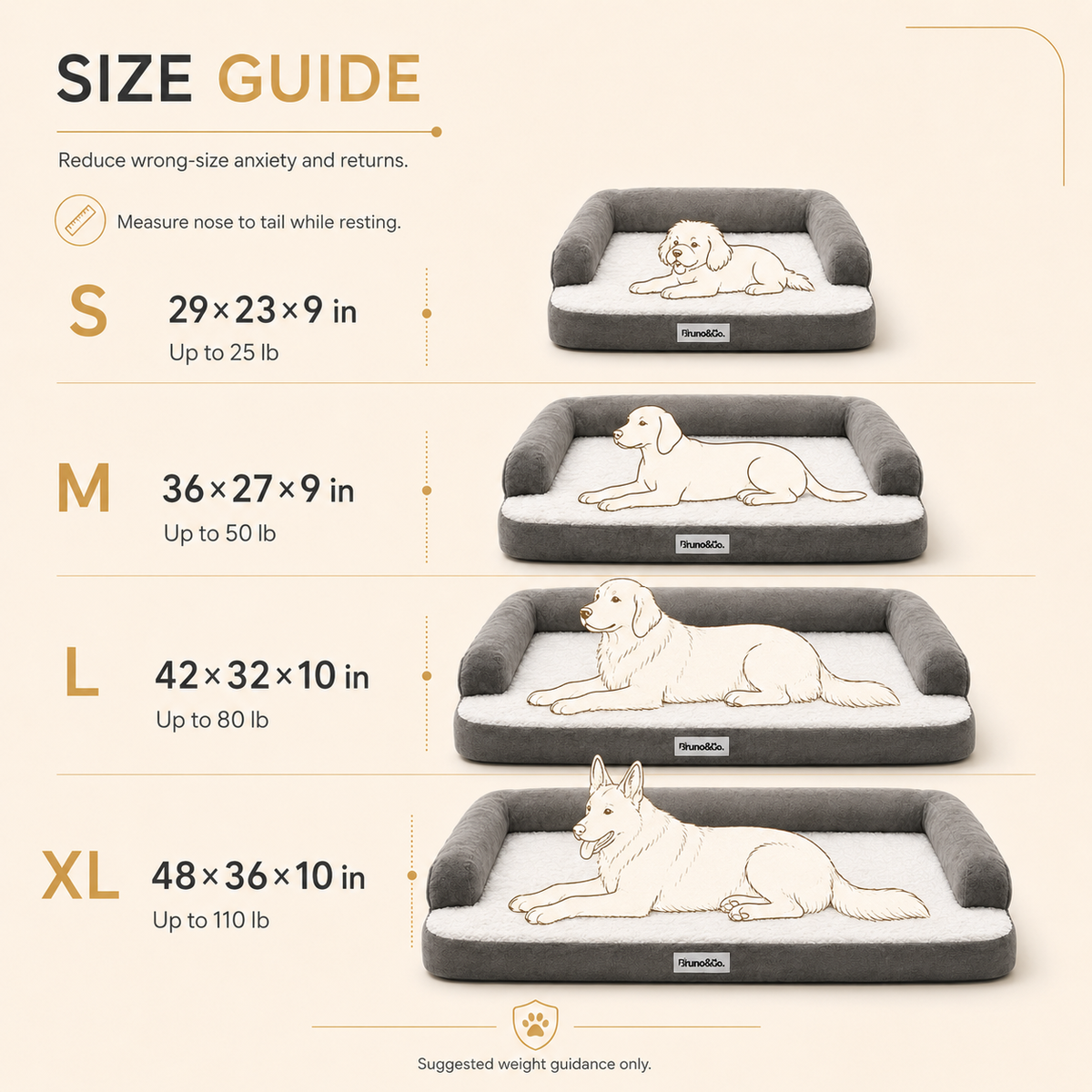 Bruno Orthopedic Dog Bed — Large-Breed Puppies | CertiPUR-US® Foam, Washable