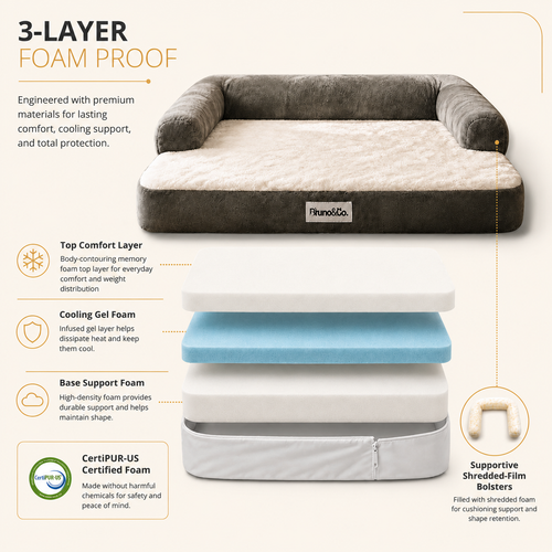 Bruno Orthopedic Dog Bed — Large-Breed Puppies | CertiPUR-US® Foam, Washable