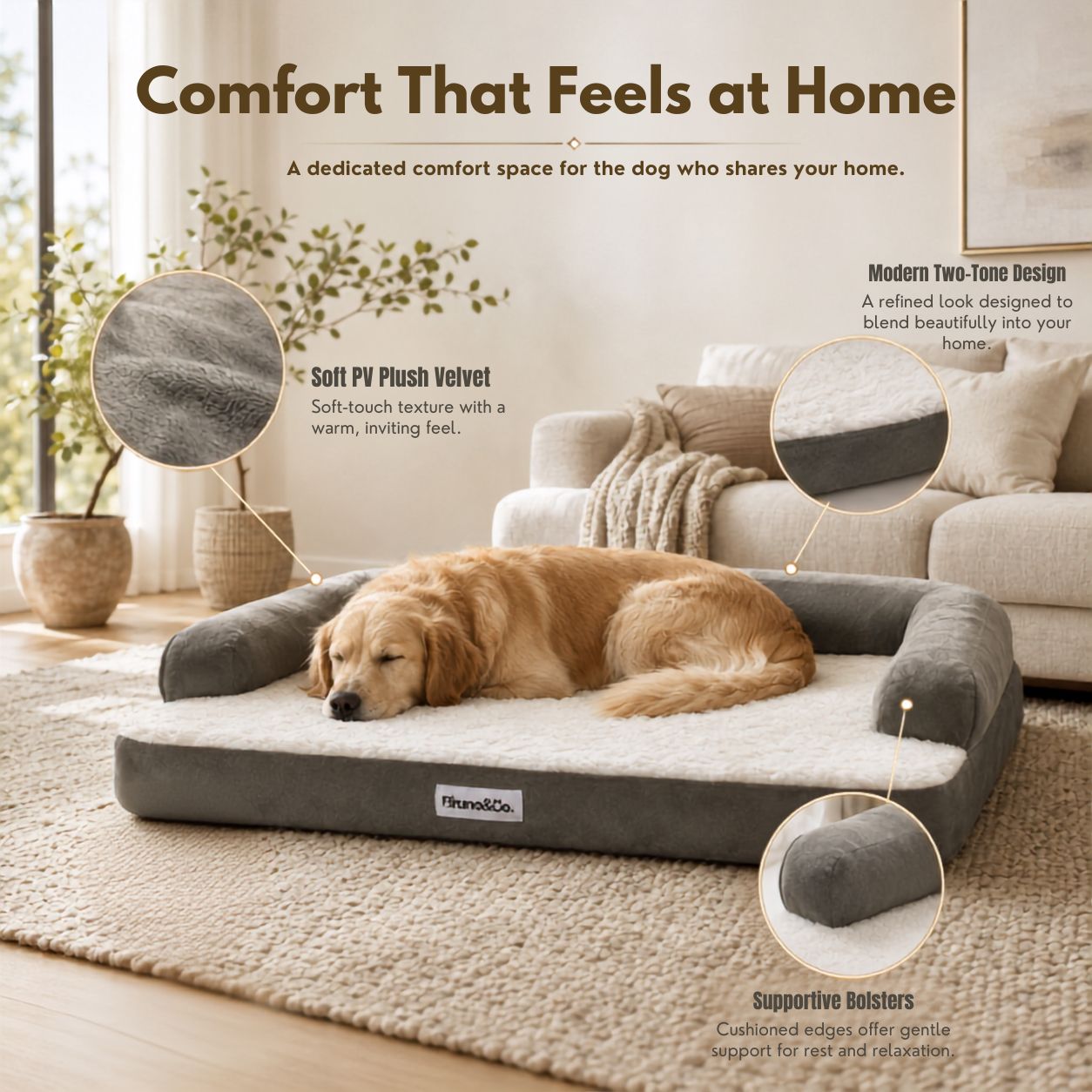 Bruno Orthopedic Dog Bed — Large-Breed Puppies | CertiPUR-US® Foam, Washable