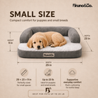 Bruno orthopedic dog bed corner detail showing YKK zipper construction and grey micro-velvet exterior fabric