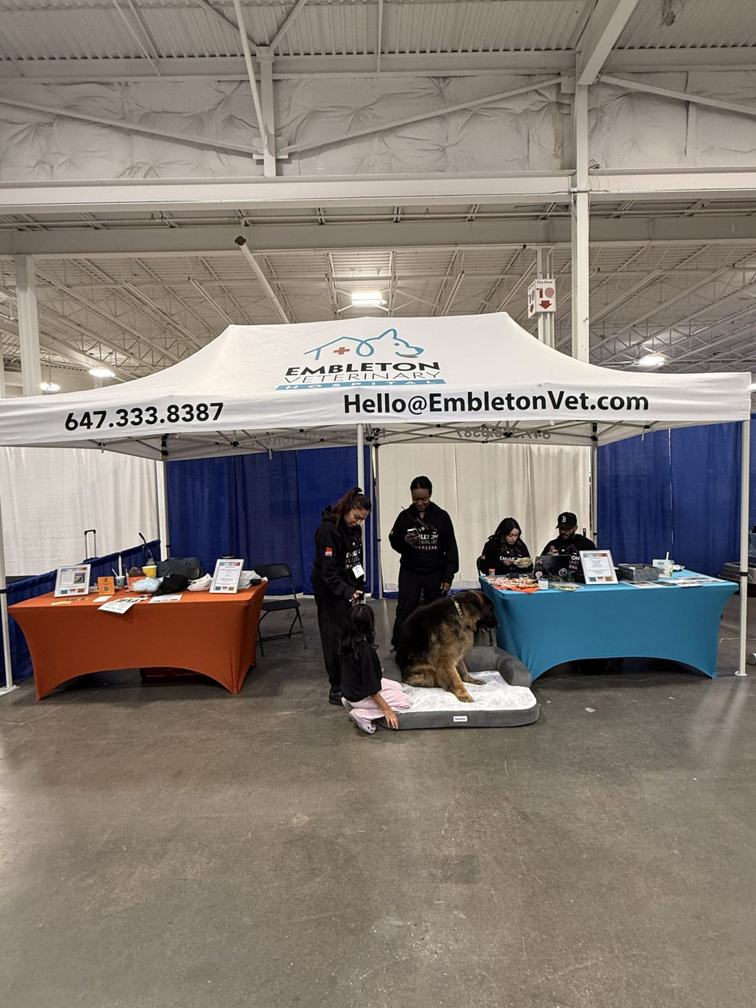The Embleton Vet tent at the Canadian Pet Expo